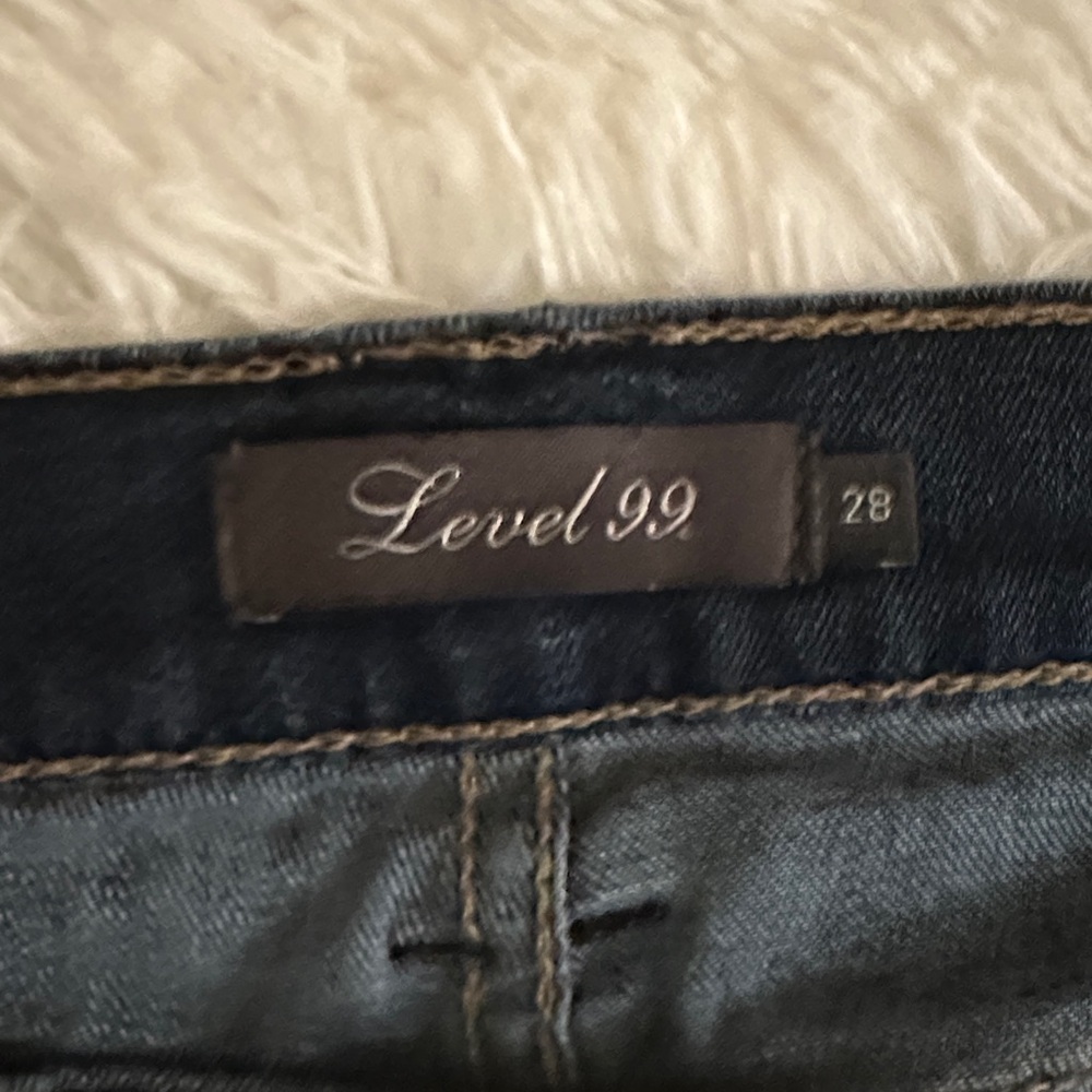 Level 99 Dark Blue Embroidered Ankle Jeans - Picture 2 of 9